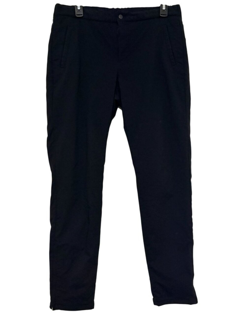 Women's Uniqlo Black Fleece Lined Warm Snow Pants Leg Zip Size Medium 28-29"